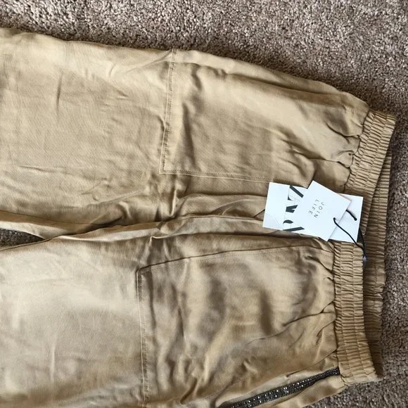 Tan Embellished Zara Joggers - Picture 4 of 6